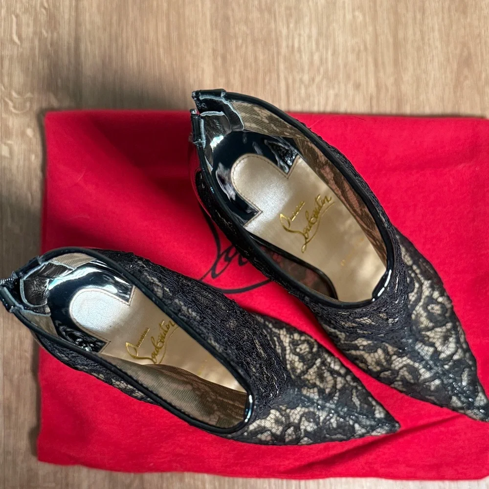 Christian Louboutin Patent Lace Dentelle Psybootie 100 - Size 36 - Picture 3 of 7